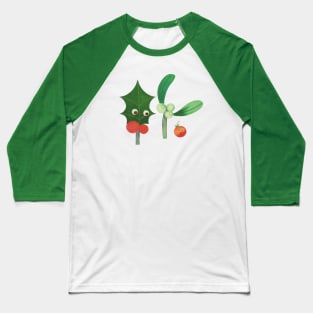 Mistletoe + Holly= Baby Berry Baseball T-Shirt